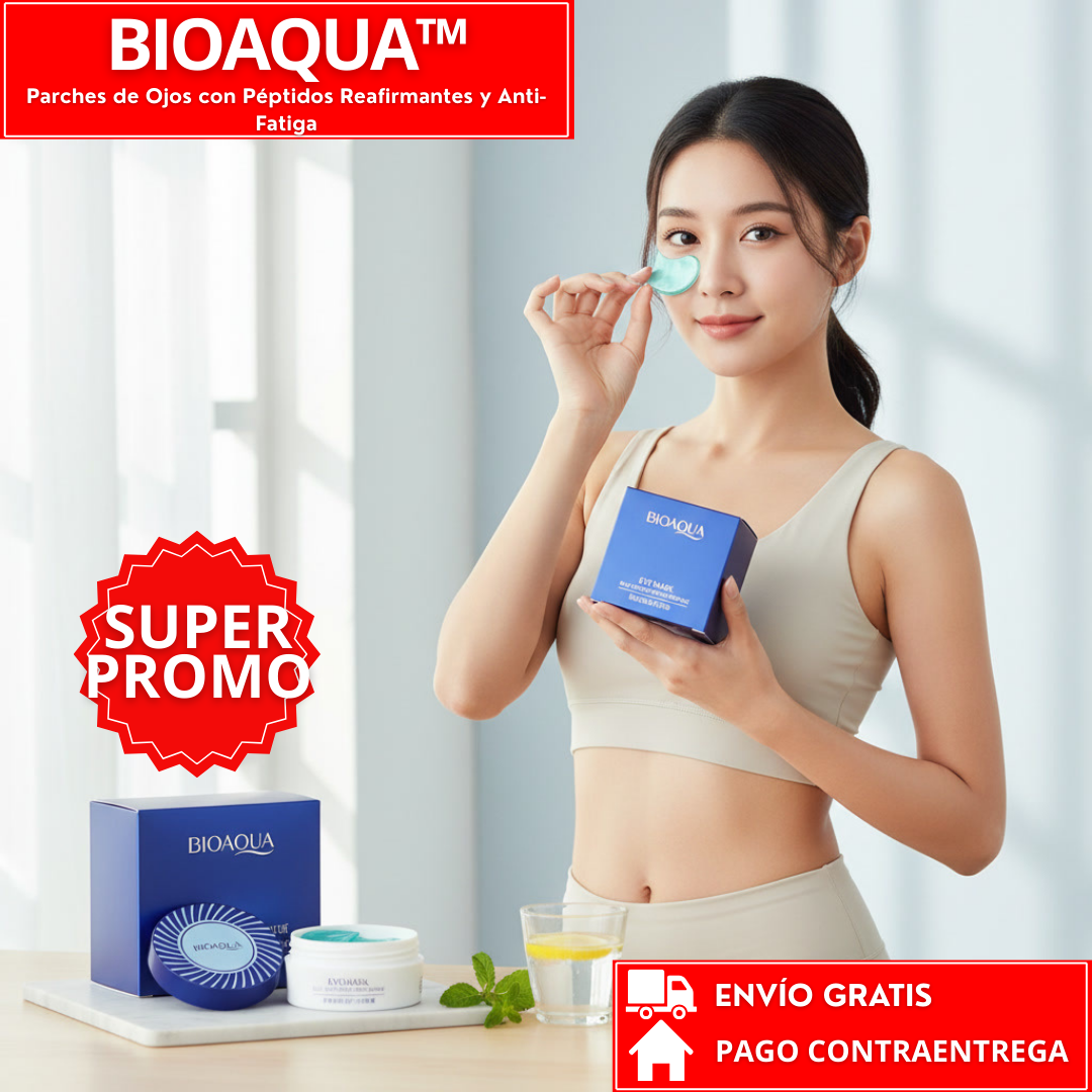 BIOAQUA™: Parches de Ojos con Péptidos Reafirmantes y Anti-Fatiga