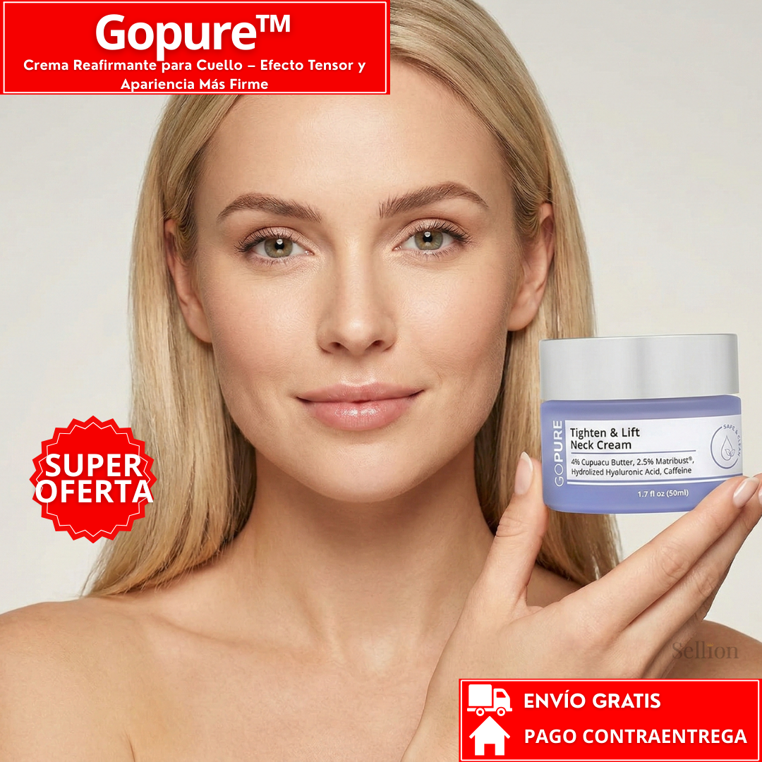 Gopure™: Crema Reafirmante para Cuello – Efecto Tensor y Apariencia Más Firme