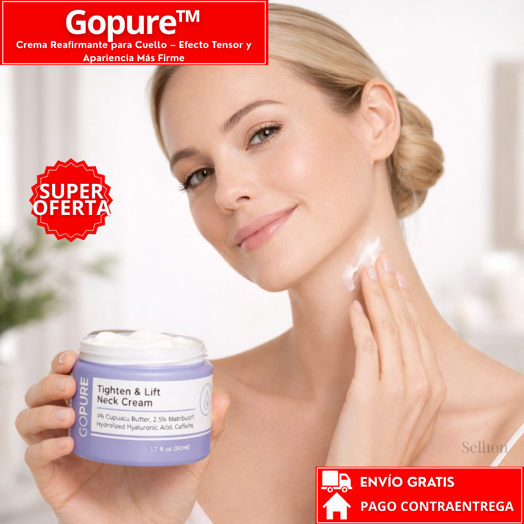 Gopure™: Crema Reafirmante para Cuello – Efecto Tensor y Apariencia Más Firme