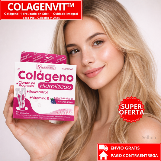 COLAGENVIT™: Colágeno Hidrolizado en Stick – Cuidado Integral para Piel, Cabello y Uñas