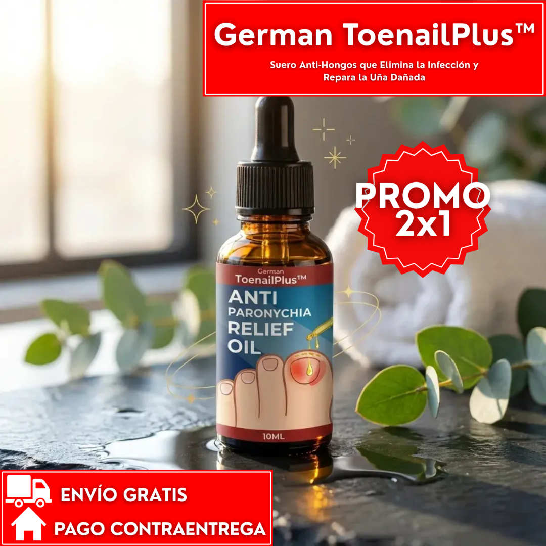 Oferta Especial 2x1: German ToenailPlus™ - Eliminador efectivo de hongos en las uñas.