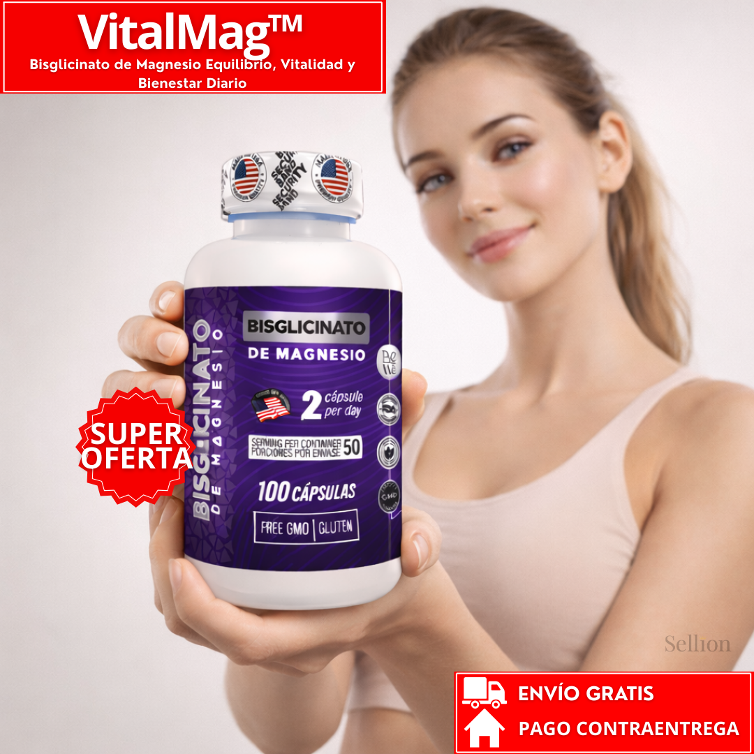 VitalMag™: Bisglicinato de Magnesio Equilibrio, Vitalidad y Bienestar Diario